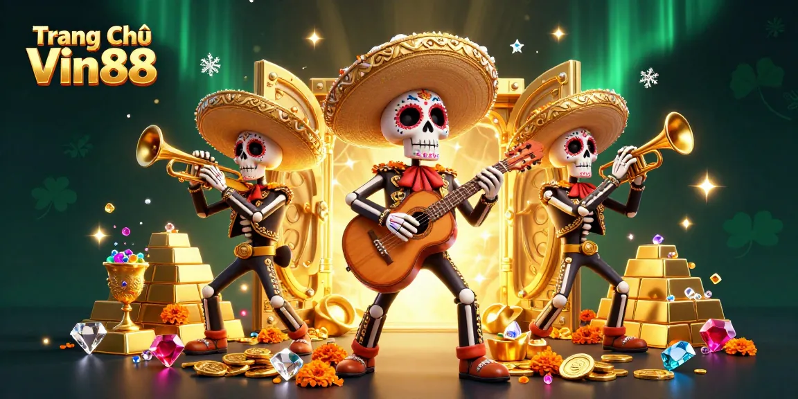 Experience the excitement at Trang Chủ Vin88 as you join the vibrant mariachi band while winning gems and treasures!