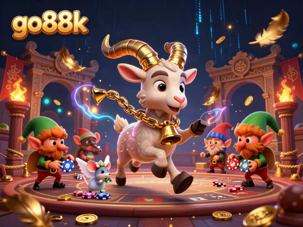 Play exciting games at go88k casino featuring a lively Krampus goat and mischievous elves.