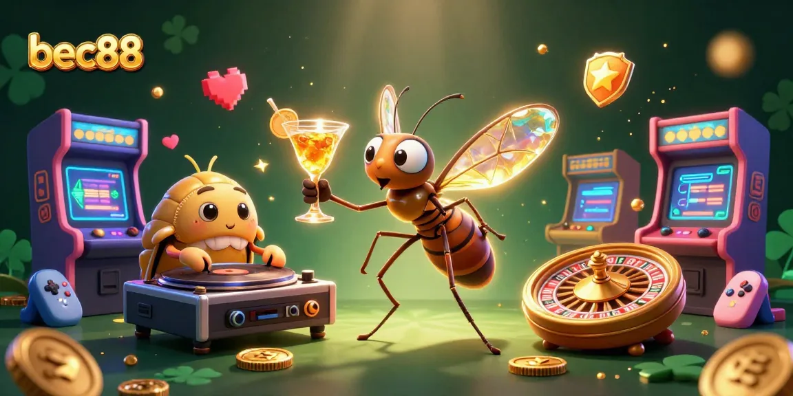 Experience thrilling gaming action with bec88's vibrant casino scene featuring dynamic characters and elements.
