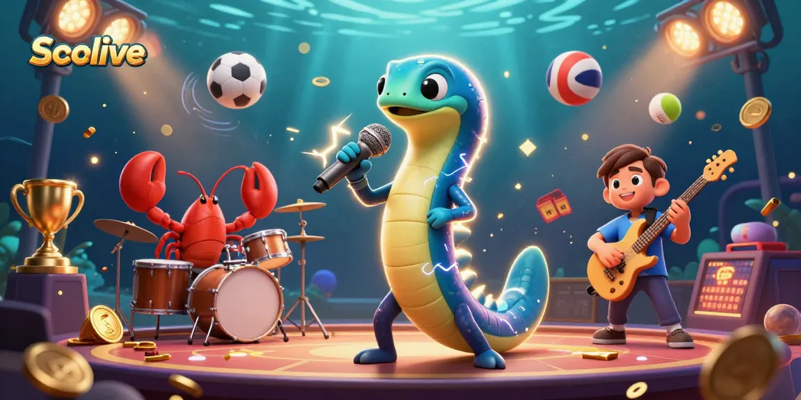Socolive features a vibrant underwater casino scene with an electric eel performing live, surrounded by action-packed sports elements.