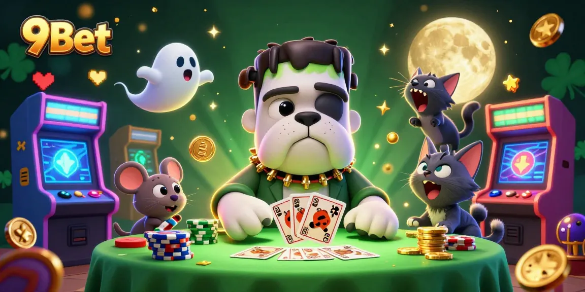 Engage with 9Bet's thrilling card game atmosphere featuring unique characters and vibrant gaming elements.