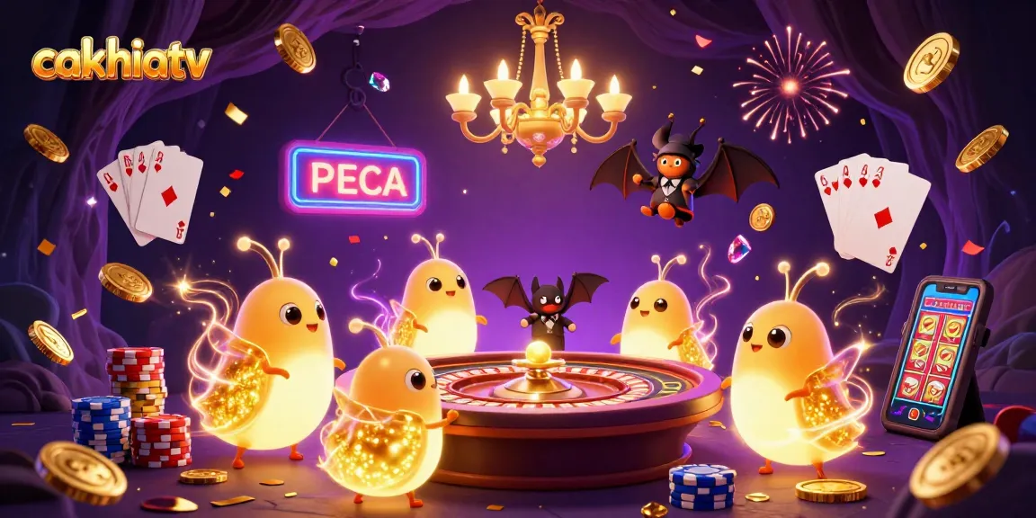 Cakhiatv illuminates a vibrant 3D cave casino as worms light up the game area with golden tails.