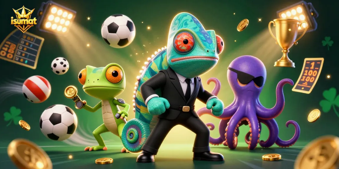 Experience thrilling bets with isumat's colorful casino adventure featuring agents and sports icons.