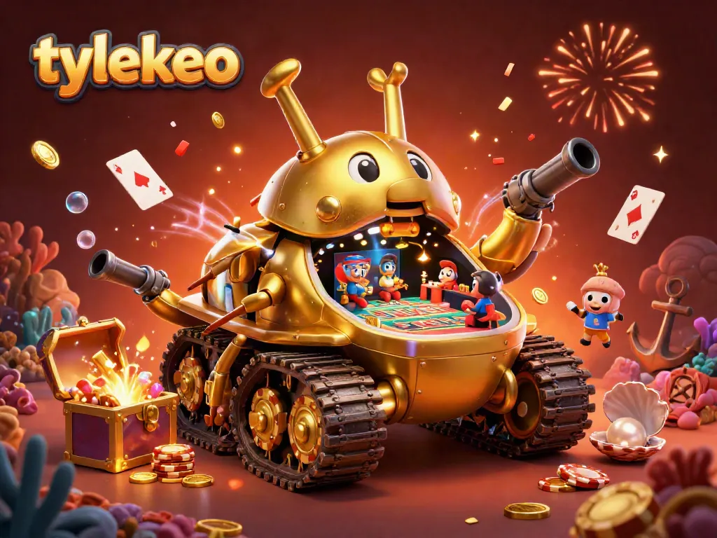 Engage with tylekeo's vibrant casino scene featuring a unique golden beetle tank loaded with games.