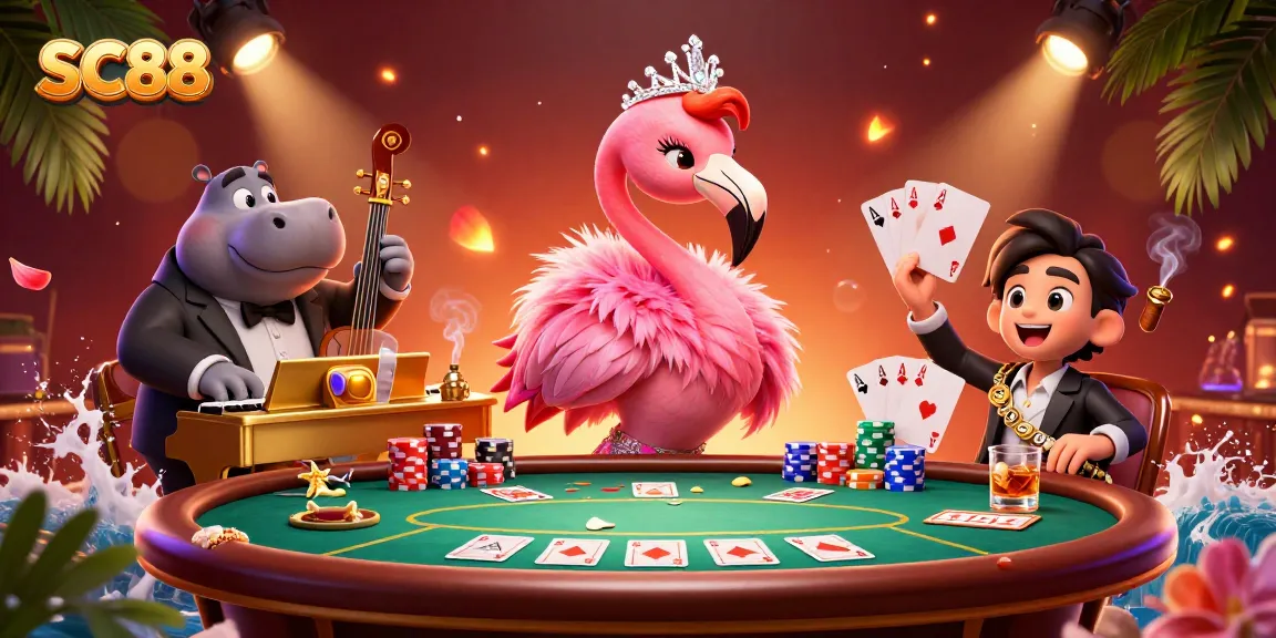 Spin and play at SC88's vibrant cartoon casino with lively characters and rich gaming elements.