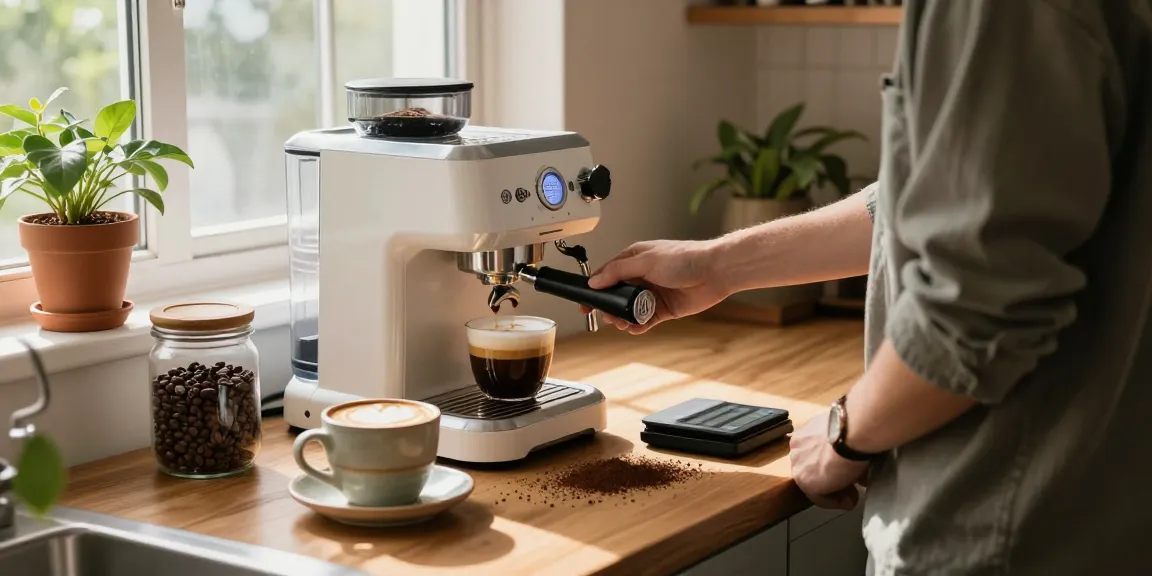 Prepare espresso with the Rokok88 machine in a cozy kitchen.