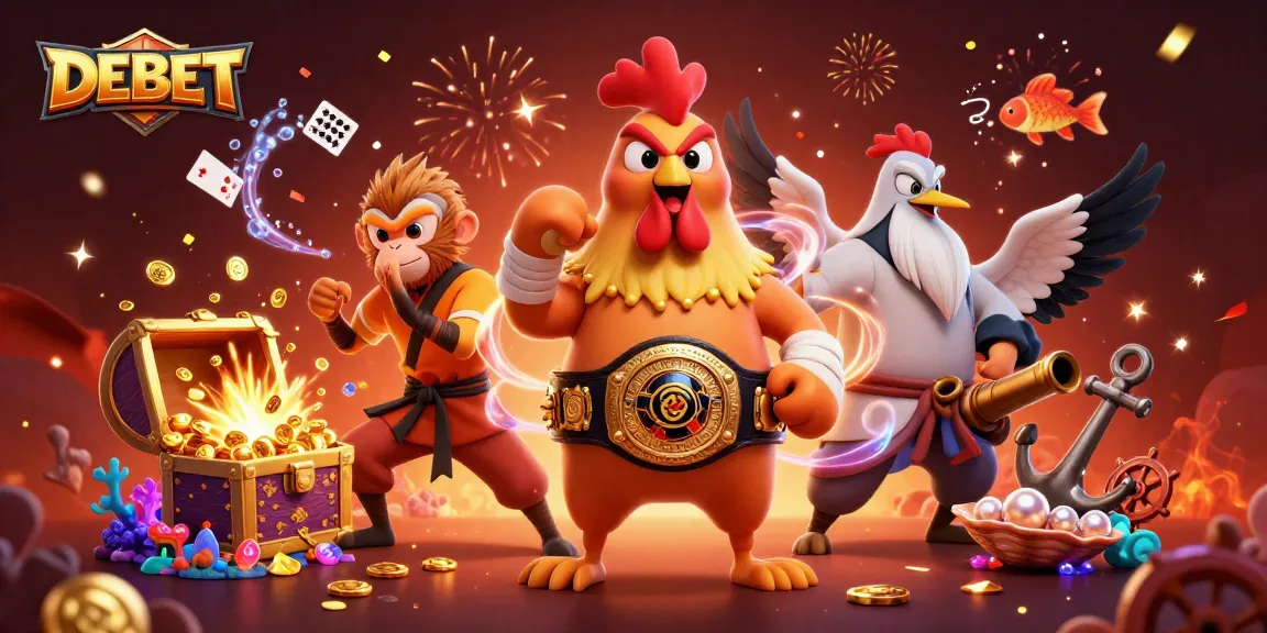 Engage with DEBET gaming experience featuring dynamic characters and vibrant casino elements.