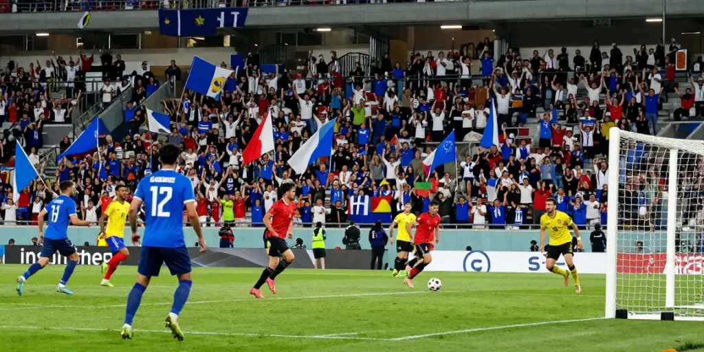 Exciting soccer match at https://cakhiatvvn.jpn.com/ stadium with passionate fans and vibrant atmosphere