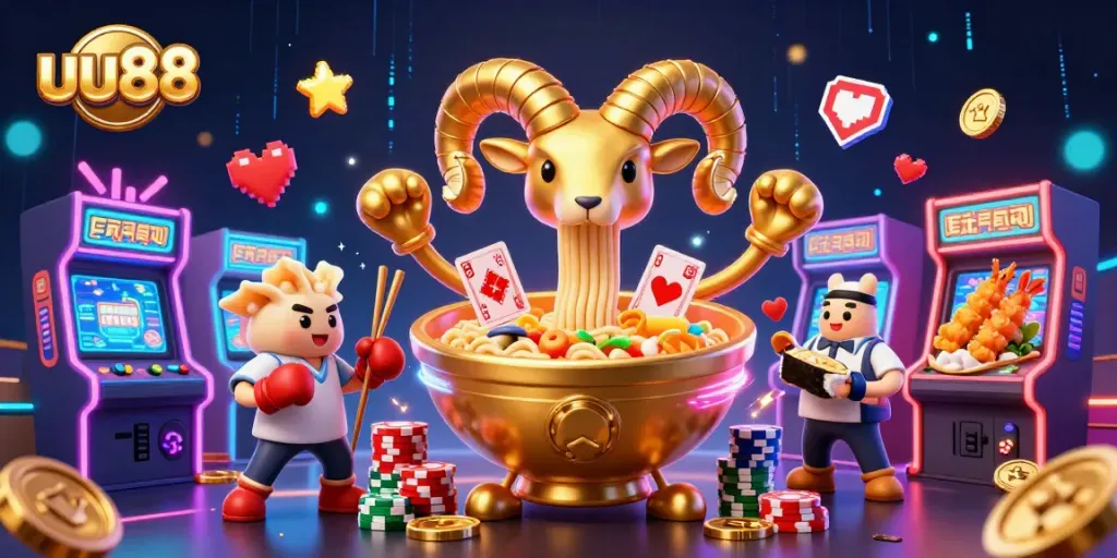 Engage with uu88 through an exciting 3D illustration of a vibrant casino scene