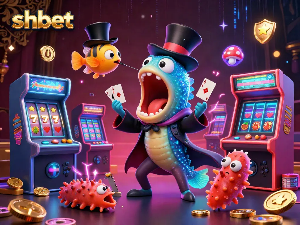 Experience shbet's thrilling casino atmosphere with a captivating 3D illustration of unique sea creatures in action.
