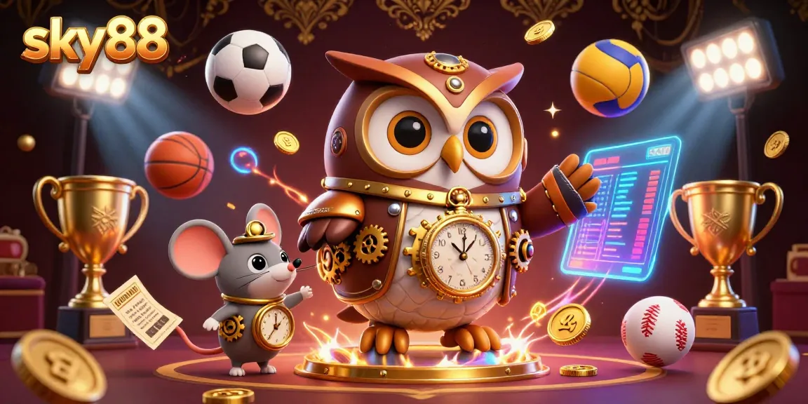 Engage with sky88's vibrant gaming experience featuring dynamic sports elements and steampunk charm.