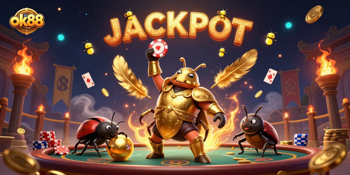 Experience the thrill of ok88 with this vibrant illustration featuring dynamic poker action.