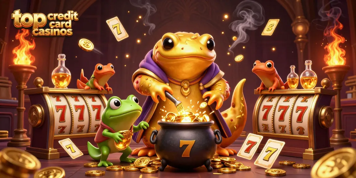Experience the thrill of top credit card casinos with vivid 3D characters enjoying gold-themed gambling games.