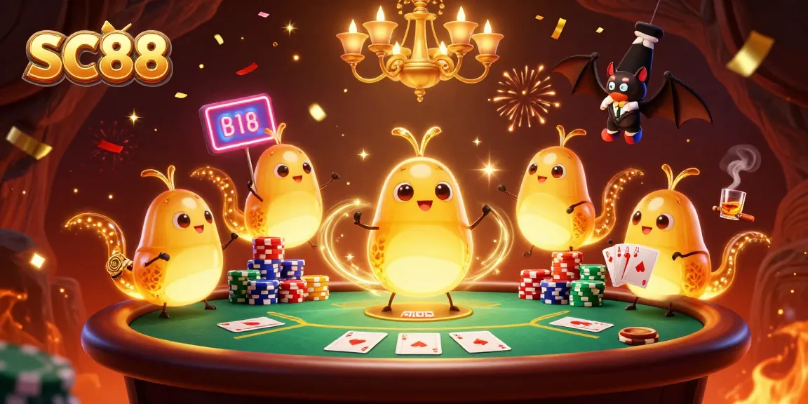 Engage in SC88's vibrant poker scene illuminated by glowworms in a unique cave casino.