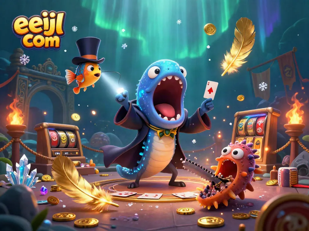 Engage with eejl com through a magical underwater casino scene featuring unique characters.