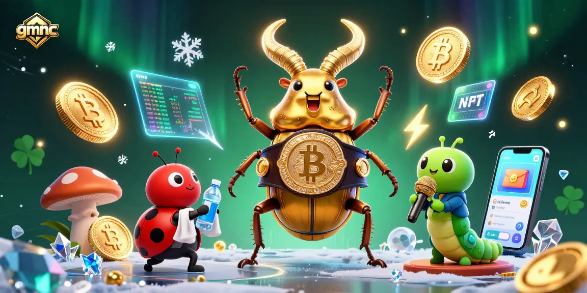 Engage with gmnc's exciting 3D casino action featuring vibrant characters and crypto elements in a vibrant scene.