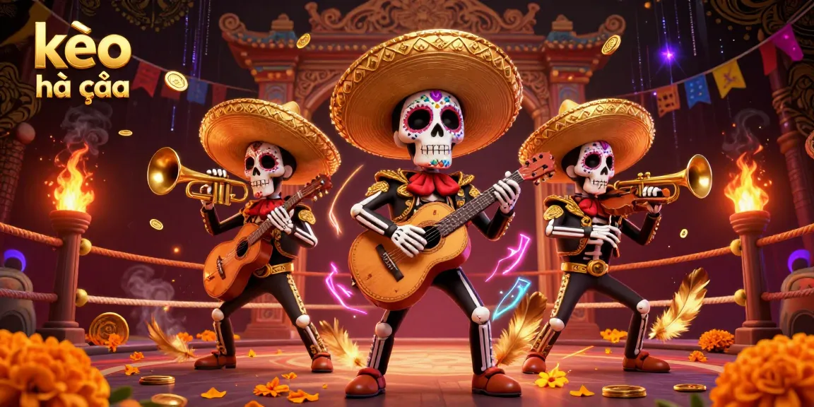 Bet on kèo nhà cái with vibrant Dia de los Muertos skeletons in an engaging casino scene.