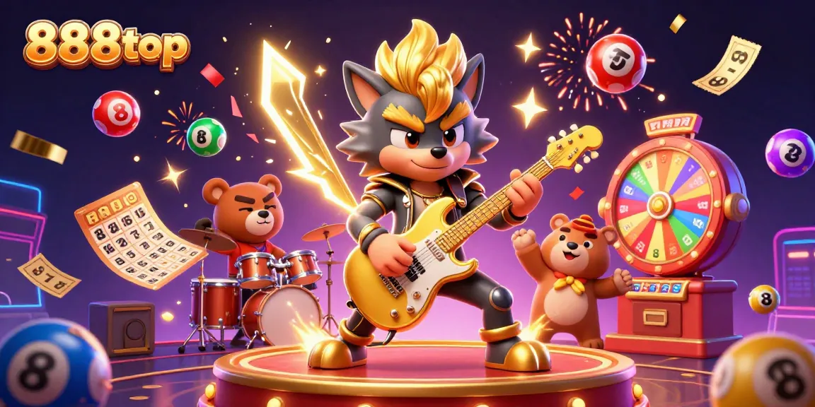 Engage in thrilling gameplay at 888top while bouncing lottery balls and vibrant jackpot prizes fill the stage.
