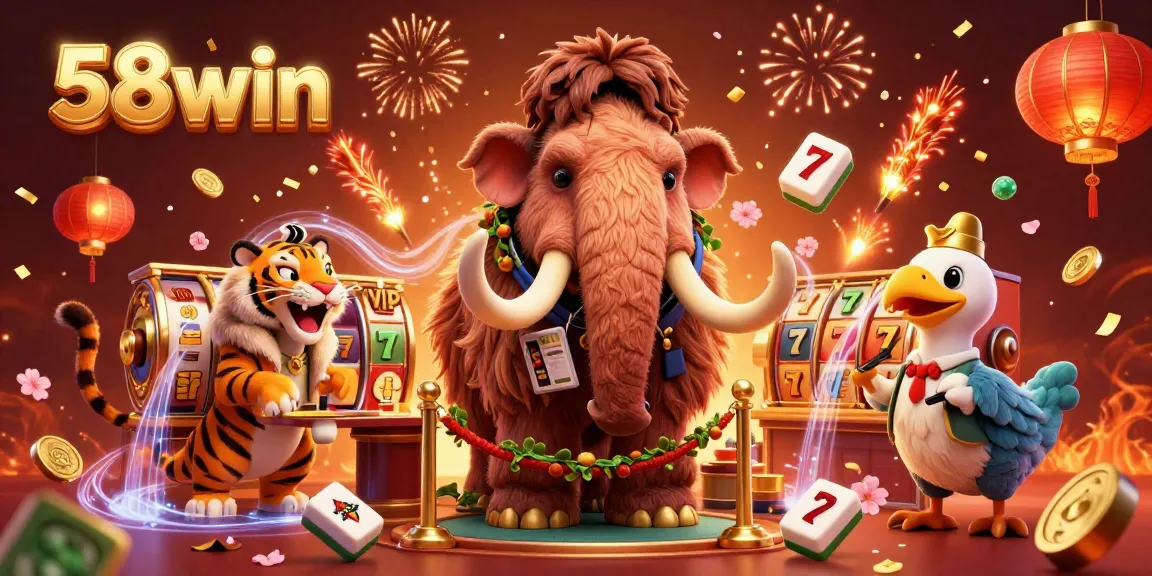 Experience the excitement of 58win with a colorful casino scene featuring iconic characters and game elements.