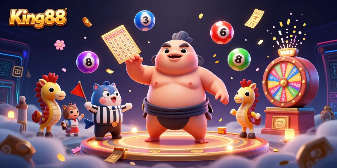 King88 offers an immersive lottery experience with vibrant game elements and engaging characters.