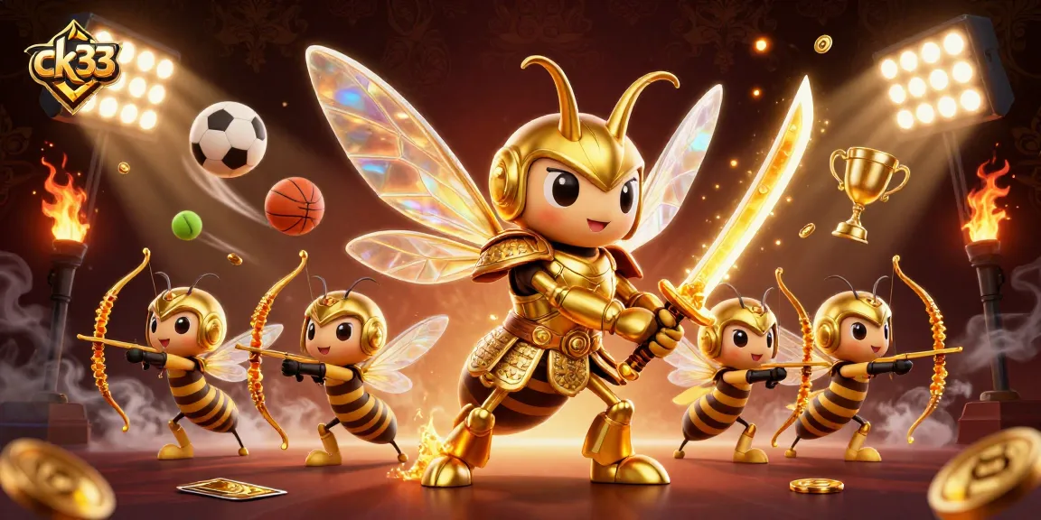 Engage with ck33 as a gambler amidst a vibrant world of sports betting, highlighted by 3D characters.