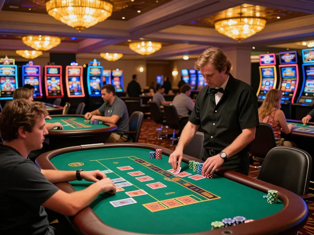 Players enjoying engaging gameplay at MM88 casino tables in a vibrant environment