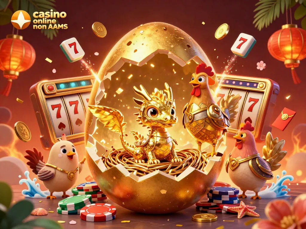 Scopri i migliori giochi nei casinò online non AAMS con un drago e simboli d'azzardo