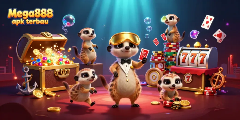 Experience the thrill of mega888 apk terbaru as meerkats manage a lively casino adventure.