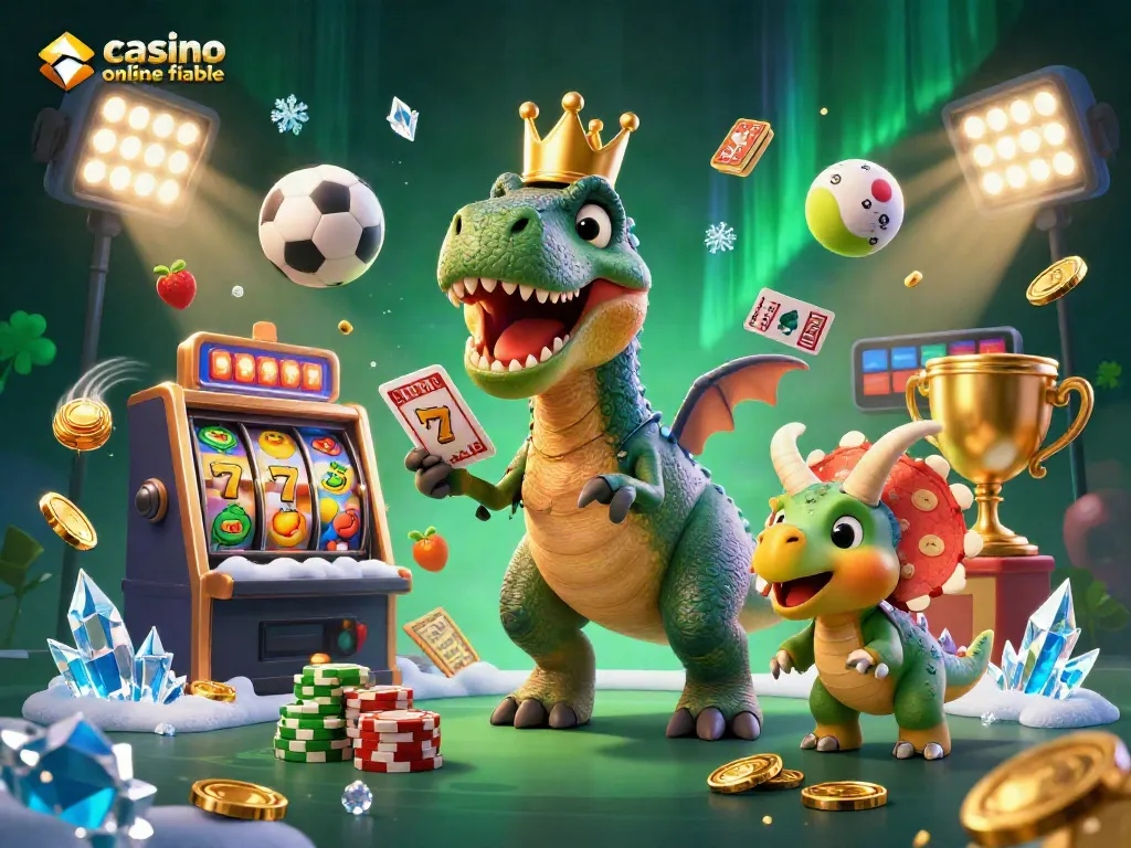 Los personajes de un casino online fiable disfrutan apilando fichas doradas y jugando cartas en un ambiente festivo.