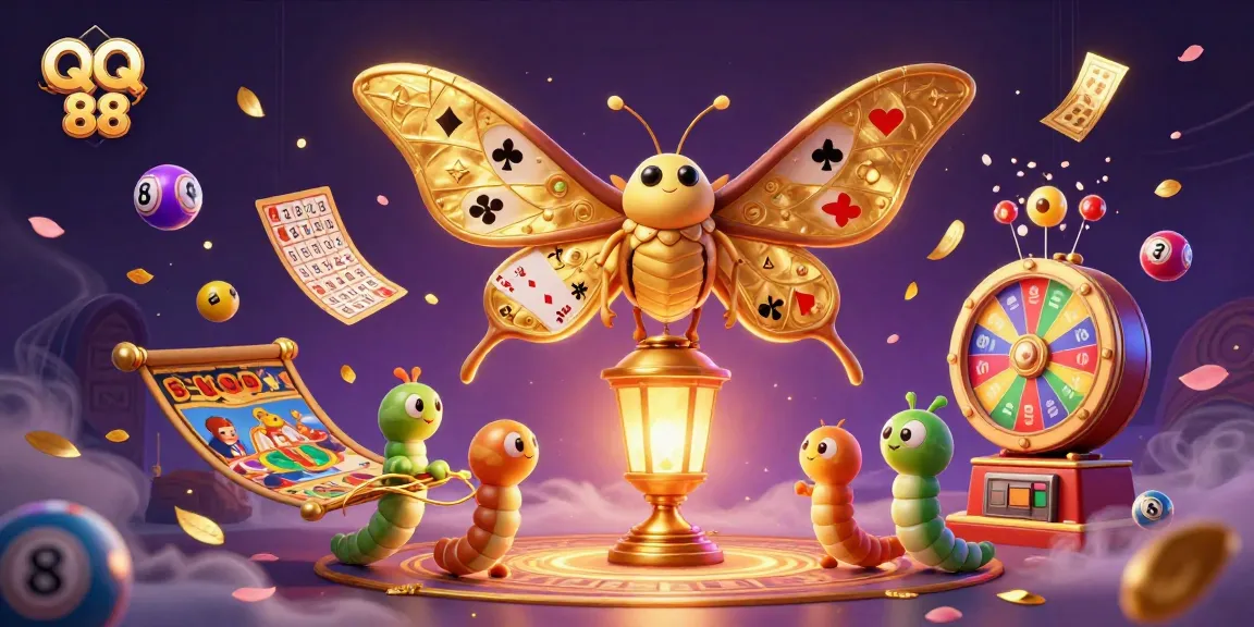 Experience the thrilling world of QQ 88 with vibrant game elements and a stunning 3D illustration.