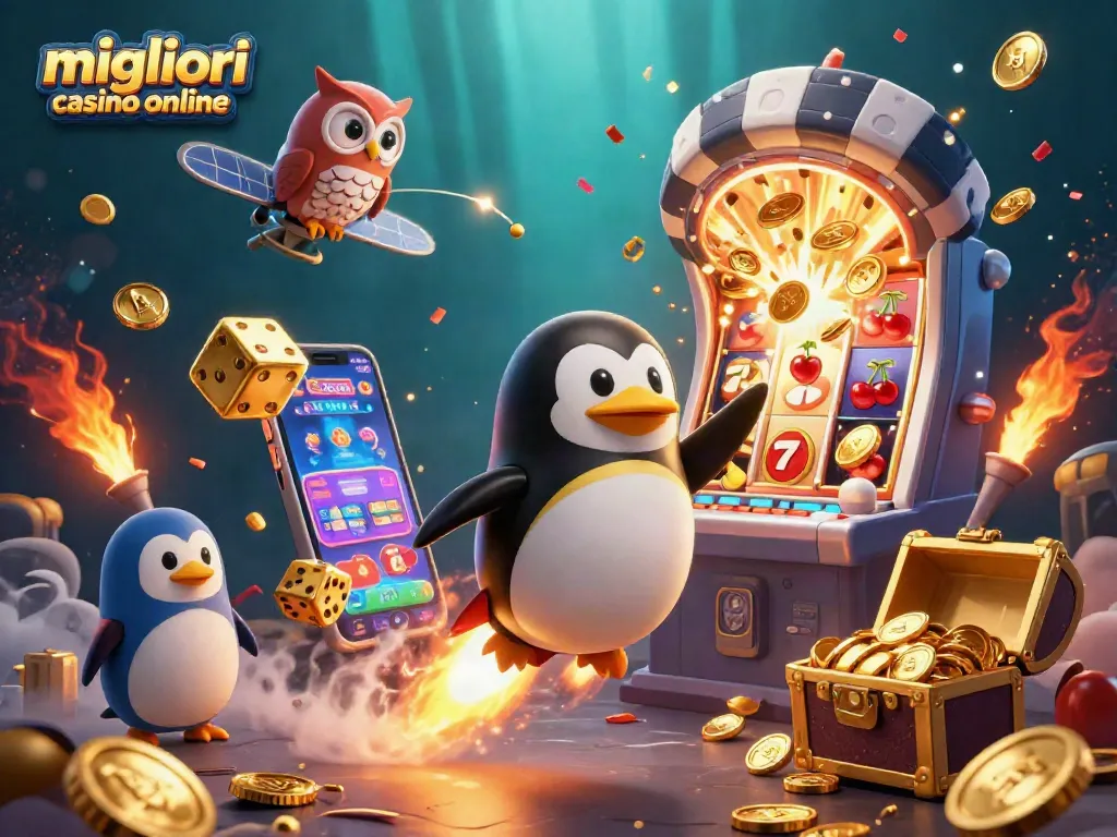 Scopri i migliori casino online con il nostro fantastico design del casinò e un pinguino dorato!
