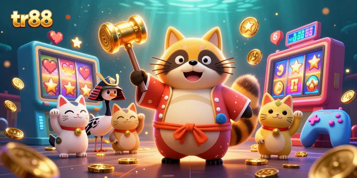 Spin and win with TR88's vibrant slot games featuring lucky characters and vibrant rewards.