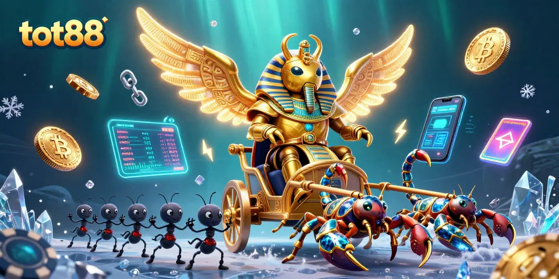 Experience thrilling gaming with tot88, featuring a golden scarab and riches exploring the underwater depths.