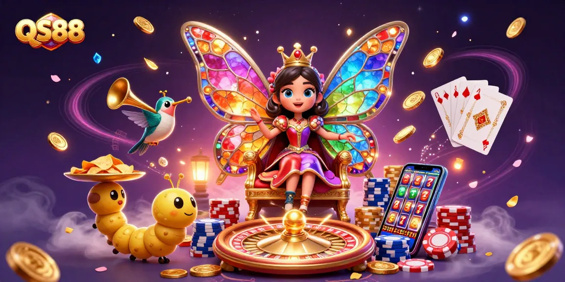 Experience the thrilling action of QS88 casino games with dynamic 3D illustrations highlighting vibrant, engaging themes.