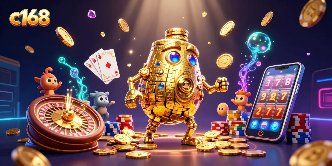Experience dynamic gameplay excitement with c168, featuring a captivating golden golem and casino elements.