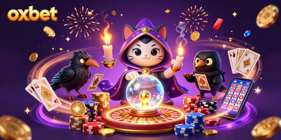 Spin the reels at oxbet with a magical casino scene featuring colorful characters and glowing game elements.