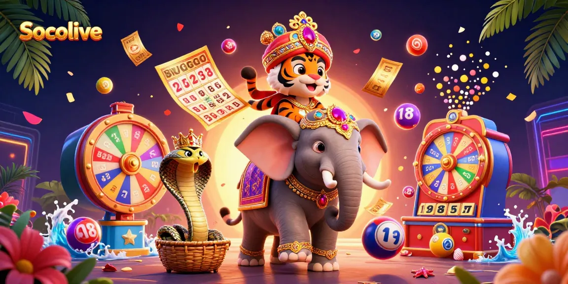 Socolive brings excitement with colorful lottery balls and a lavish maharaja scene.