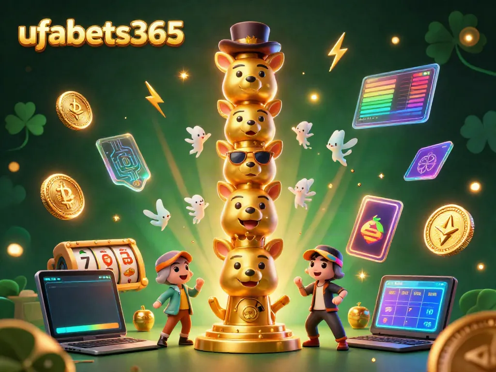 Experience exciting gaming action at ufabets365 with animated casino elements and vibrant cryptocurrency visuals.