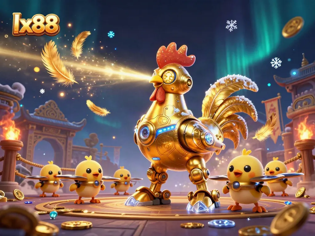 Experience the vivid world of lx88 with golden robot characters and dynamic casino elements.