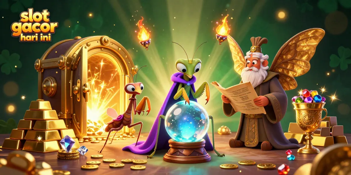 Experience the thrill of slot gacor hari ini in a vibrant casino scene filled with treasures and fortune tellers.