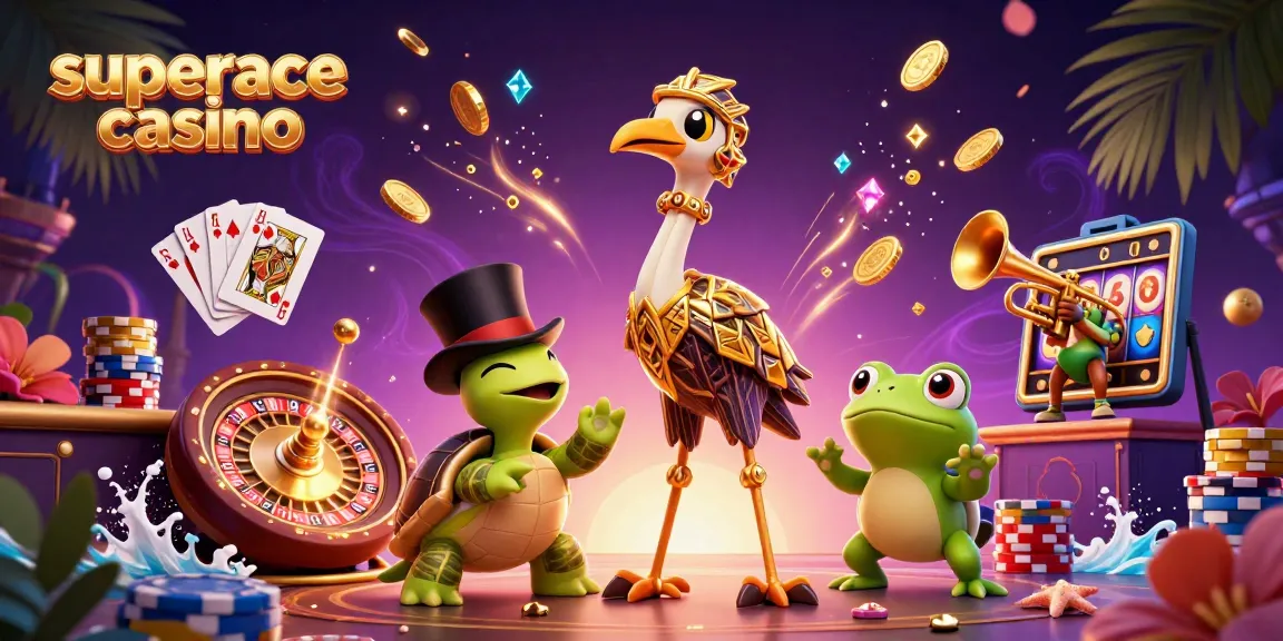 Experience the thrill of superace casino with vibrant characters and a dynamic gaming scene full of excitement.