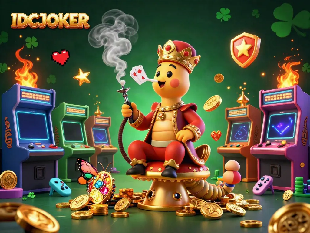 Engage in thrilling gameplay with IDCJOKER as the caterpillar master reigns in this fantasy casino scene.