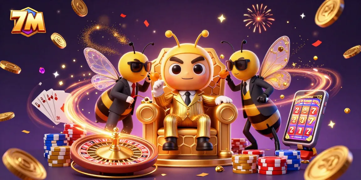 Experience the thrilling world of 7M with a vibrant casino scene filled with excitement and winning opportunities.
