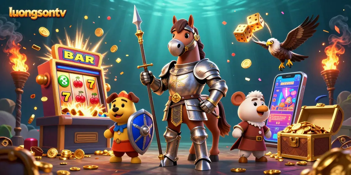 Experience exciting wins on luongsontv with a colorful casino scene bursting with gaming elements.
