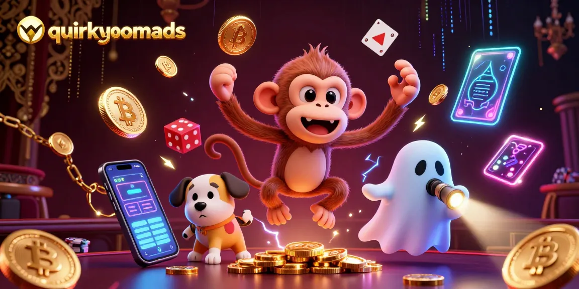 Engage in thrilling casino play with quirkynomads featuring a mischievous monkey and a ghost-hunter puppy.