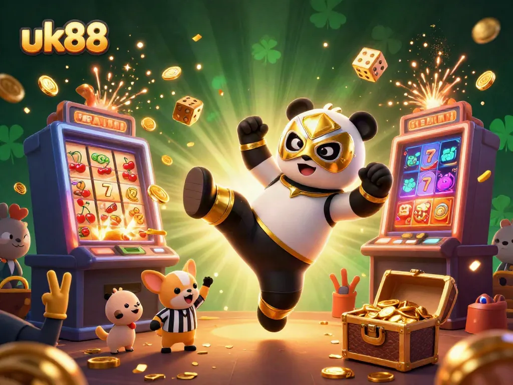 Engage with the vibrant uk88 casino scene featuring a thrilling wrestling panda and exciting games.