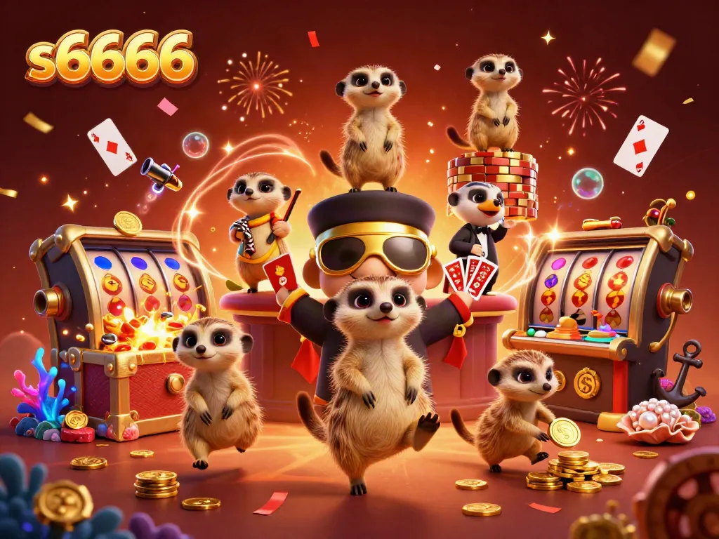 Experience thrilling gameplay at s6666 with cartoon meerkats running their lively casino operations.