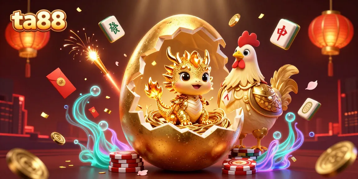 Engage with ta88 as the golden dragon and poker chips dominate a vibrant casino scene.