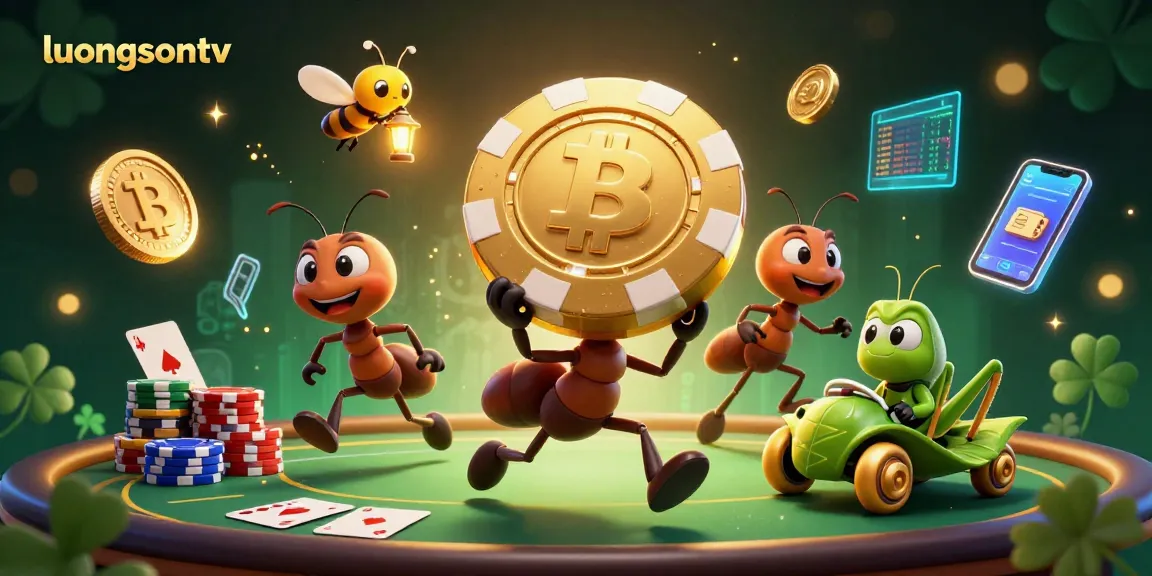 Experience thrilling moments on luongsontv, where cartoon ants execute an epic poker heist amid vibrant casino elements.