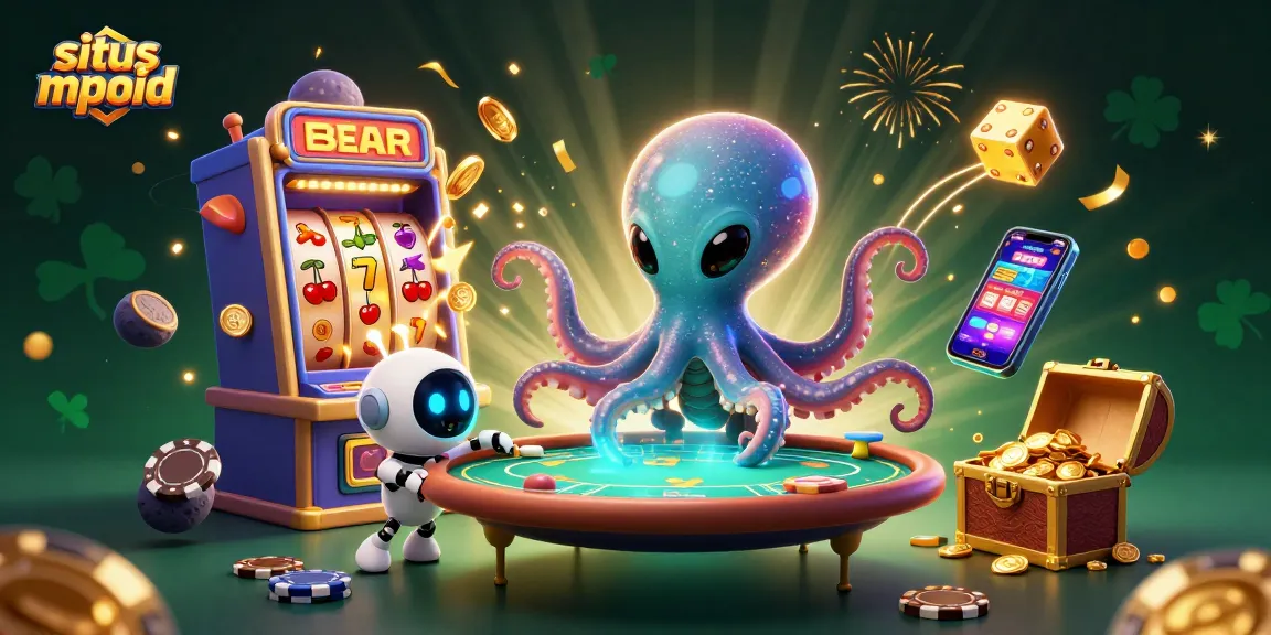 Engage with situs mpoid at a cosmic poker table surrounded by vibrant casino elements.